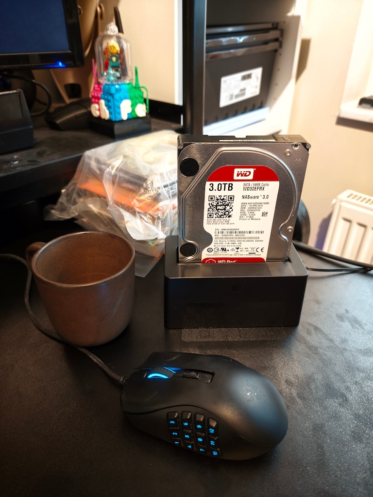 HDD transfer setup.