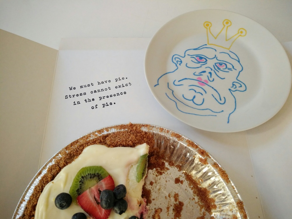 A birthday pie with wise words