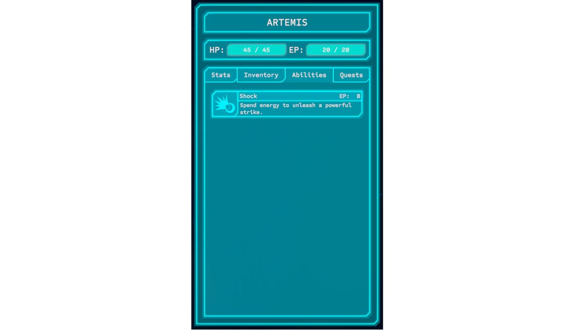 Screenshot of the player profile.